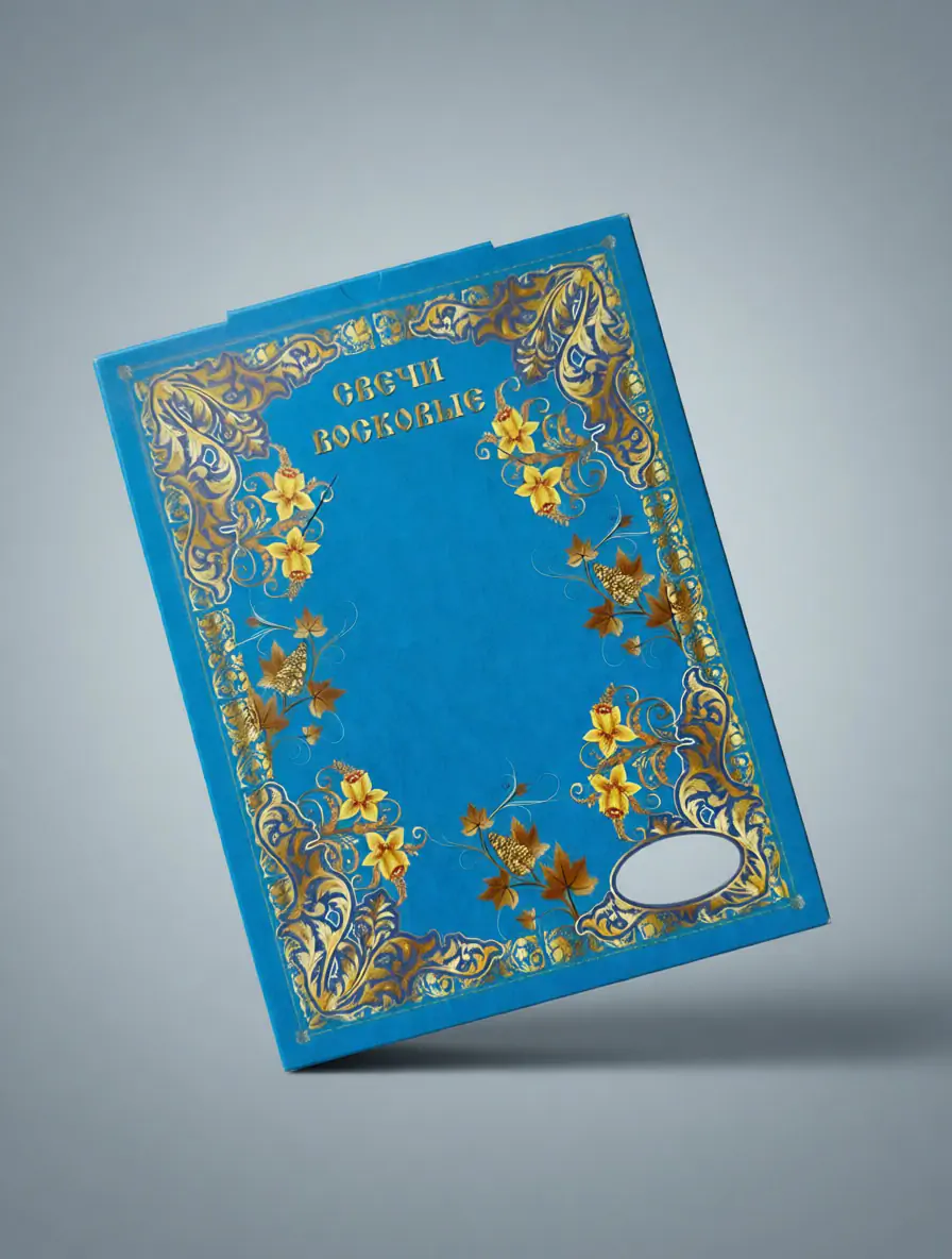 Коробочка из дизайнерского картона под свечи